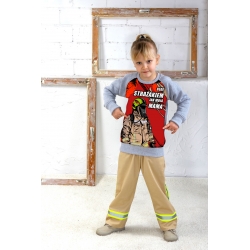 Bluza dziecięca szara "Będę strażakiem jak moja mama"